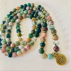 ✨NEW✨Indian Agate Stone bead prayer Mala beads